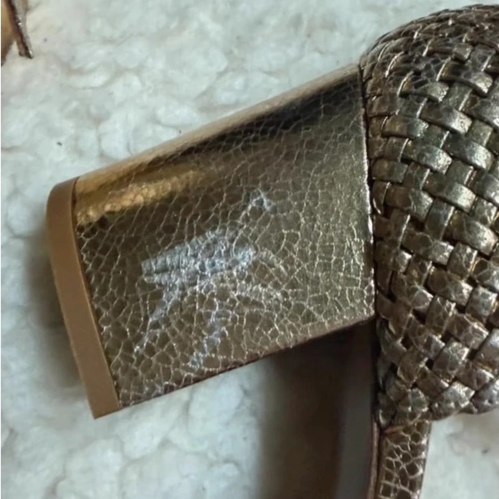 Sezane Emmanuelle Babies Gold Pump Heels Sandals - Picture 5 of 6